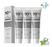 Dentifrice Nano Hydroxyapatite À 10% - Sans Fluor,réparation Et Reminéralisation De L'émail,Blanchiment Et Protection De La Cavité Pour Les Dents Sensibles,Saveur De Menthe Fraîche,120 G (3pcs)