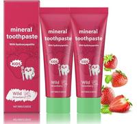 Dentifrice naturel pour enfants aux probiotiques et à l'hydroxyapatite, saveur fraise, rafraîchit l'haleine, blanchit les dents sensibles et élimine les taches.