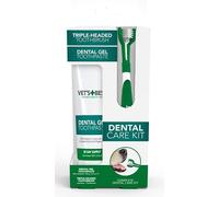 Dentifrice pour chien Vet’s Best 100ml + Brosse à dents | Kit de gel dentaire et brosse à dents à 3 têtes pour l’hygiène dentaire des chiens. Haleine fraîche et dents propres.