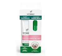 Dentifrice pour chiot Vet’s Best 100g et brosse à doigt en silicone | Gel de soin dentaire pour des dents propres et une haleine fraîche
