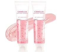Dentifrice rose au camélia pour haleine fraîche, dentifrice blanchissant doux à saveur florale, soin buccal tout-en-un pour des dents propres et un sourire éclatant, formule douce anti-plaque (2pcs)