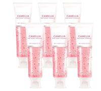 Dentifrice rose au camélia pour haleine fraîche, dentifrice blanchissant doux à saveur florale, soin buccal tout-en-un pour des dents propres et un sourire éclatant, formule douce anti-plaque (6pcs)