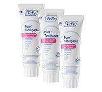 Dentifrice TePe Pure, sans parfum, très doux pour un usage quotidien, conçu pour les gencives très sensibles et la bouche sèche, taux de fluor adapté à l'âge. (Lot de 3)