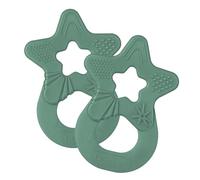 dentistar Lot de 2 anneaux de dentition - Jouet de dentition pour bébé et enfant dès 3 mois - Anneaux de massage des gencives en forme d’étoile - Made in Allemagne - Pink