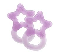 Dentistar® Lot de 2 anneaux de dentition - Jouet de dentition pour bébé et enfant dès 3 mois - Anneaux de massage des gencives en forme d’étoile - Made in Allemagne - Violet