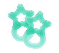 Dentistar® Lot de 2 anneaux de dentition - Jouet de dentition pour bébé et enfant dès 3 mois - Anneaux de massage des gencives en forme d’étoile - Made in Allemagne - Vert Turquoise
