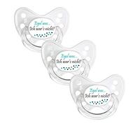 dentistar Set de 3 Tétines Orthodontiques en Silicone - Taille 2, 6-14 mois - La sucette pour bébé évite le désalignement des dents - Fabriqué en Allemagne - Sans BPA - Quel que soit le motif, Blanc