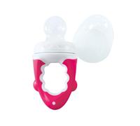 dentistar Sucette bébé de Fruits & Légumes en Silicone - dès 6+ mois - 1 pcs. - Set de 5 Pièces (Capuchon de protection, Tétine, Filet, Anneau à vis, Poignée) - Sans BPA - Rose