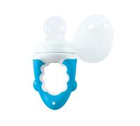 dentistar Sucette bébé de Fruits & Légumes en Silicone - dès 6+ mois - 1 pcs. - Set de 5 Pièces (Capuchon de protection, Tétine, Filet, Anneau à vis, Poignée) - Sans BPA - Bleu