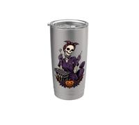 Dentiste d'Halloween effrayant squelette assistant hygiéniste dentaire Gobelet isotherme en acier inoxydable double paroi