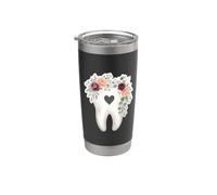 Dentiste floral Dentiste Hygiéniste Dentaire Assistant RDH Chirurgien Gobelet isotherme en acier inoxydable double paroi