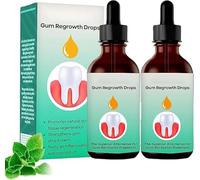 Dentizen Gum Regrowth Drops, Natural G-um Restore Plus Liquid Drops Mouthwash,D-entizen Gum Therapy Gel,Dentizen Drop,G-um Regrowth for Receding Gums Promotes Good Breath (2)