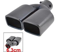 D'entrée 63 mm Dia acier inoxydable échappement deux rangs noir embout pour Automobile