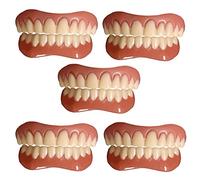 Dents artificielles, prothèses dentaires supérieures et inférieures en Gel de silice, facettes dentaires Confortables et Rapides pour Hommes et Femmes, Taille 5 Paires