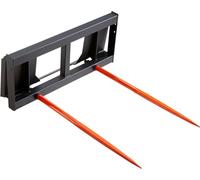 Dents de chargeur frontal capacité de poids 1360kg - Dents de balle acier à ressort - Pique balle - Fourche de transport de balle avec deux piques de 124cm - Dents pour charges lourdes - Compatible av