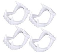 Dents de vampire - 4PCS Cosplay Fangs Dentiers Halloween Werewolf Prop | effrayants pour costumes d'Halloween et cosplay..prothèses dentaires pour tenues de vampire, de loup-garou et zombi
