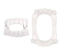 Dents de Vampire Enfant 4,5 cm | Dentier Blanc Plastique | Crocs Fangs | Dracula Loup Garou | Halloween Carnaval | Accessoire Déguisement