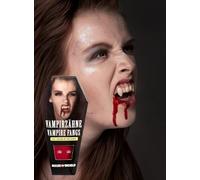 Dents de Vampire - Les UV Brillent dans Le Noir - Dents + Masse à mouler thermoplastique (réutilisable) - Tenue Parfaite par la Personnalisation - Halloween SFX Prothèse Dentaire pour Vampire