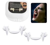 Dents de vampire rétractables, pour Halloween, horreur, dents de vampire réalistes, pour enfants et adultes, pour carnaval, vampire, loup-garou, zombie, cosplay