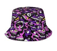 Dents Effrayantes d'halloween 2 Homme Femme Chapeau De Soleil Respirant Chapeau De Pêcheur Pliable Bucket Hat pour Randonnée Shopping Plage Voyage