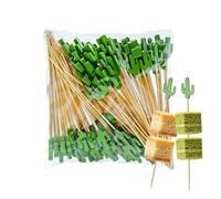 -dents en forme de cactus avec design accrocheur, 15 x 14 x 2,5 cm, pics à cocktail, brochettes à cocktail, quantité suffisante, pour maison, bar, fête, mariage, anniversaire, vacances, club