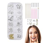 Dents Gems - Cristaux de bijoux dentaires DIY, ensemble professionnel de gomme à dents, accessoire sourire à la mode | Kit de tartre pour un style dentaire créatif, une fête, une beauté cosmétique, un