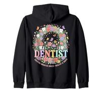 Dents souriantes Dentiste Floral Santé bucco-Dentaire Design Sweat à Capuche