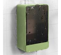 DENTSHIELD Porte-savon mural pour douche, porte-savon pour barre de douche, boîte de rangement pour savon de salle de bain, boîte à savon kitsch, adhésif sans perçage (Vert)