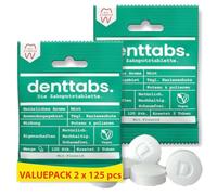 Denttabs 2 x 125 pastilles avec fluorure - Pour brosse à dents.