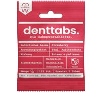 Denttabs Brush Teeth Tablets Kids with Fluoride dentifrice au fluorure en comprimés pour enfant Strawberry 125 p.