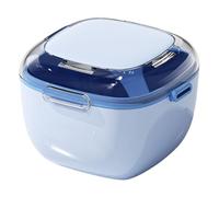 Denture Bath Cup - Soaking Container with Basket for Retainers Mouthguards | Sealed Cover, Convenient Drain Insert, Odor Resistant Material, Perfect for Overnight Cleaning 3.74x3.74x2.72 in