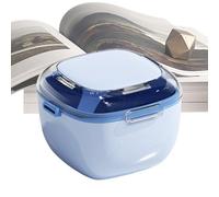 Denture Case - Denture Soaking Container | 9,5 x 9,5 x 6,9 cm Cup For False Teeth | Leak-Preof Retainer Cleaning Box | Convenient To Carry Dustproof Dentures Bath Cup For Home Offfices Car Travel