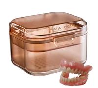 Denture Cleaning Case - Durable Denture Bath Cup With Drain Tray | Compact Appliance Soaking Box For Dentures, Braces, Partial Plates & Retainers