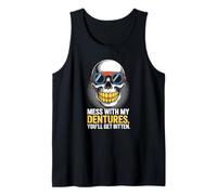 Dentures Skull Retro Funny Bite Back Débardeur