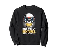 Dentures Skull Retro Funny Bite Back Sweatshirt