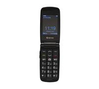 Denver BAS-24800L Téléphone portable pliable 4G pour personnes âgées avec station de charge et bouton d'appel d'urgence SOS - Grands boutons, sans contrat, Volt, Bluetooth, radio FM, lampe de poche