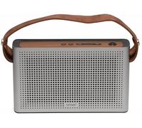 Denver BTS-200 argenté MK2 Haut-parleur Bluetooth au design rétro avec 2 x 5W support en cuir