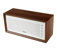 Denver BTS-210 - Enceinte portable - Tuner radio FM - Connexion Bluetooth et USB - Entrée AUX et carte SD - Batterie rechargeable 1500 mAh - Haut-parleurs : 10 W - Structure extérieure en bois - Blanc