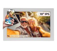 Denver Cadre Photo numérique PFF-1037WHITE. Écran Tactile en Verre 10.1”. Wi-FI. Minuteur. Logiciel Photo pour Envoyer des Photos Depuis l'application Mobile vers Le Cadre Blanc