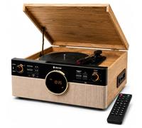 Denver MRD-180 Chaîne stéréo rétro DAB+, Bluetooth, CD, Cassette, Lecteur de disque, noir, bois