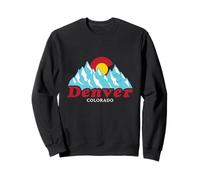 Denver City Colorado Drapeau Vintage avec Sommets de Montagne Sweatshirt