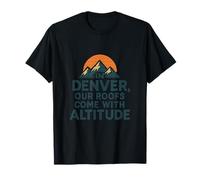 Denver Colorado Altitude Roof Rocky Mountain Lever du soleil T-Shirt