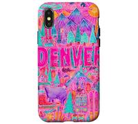 Denver Colorado Vibrant Voyage Collage Graphique Coque pour iPhone X/XS