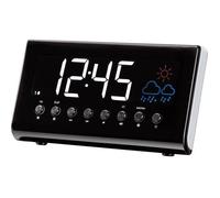 Denver CR-718,radio-réveil avec affichage de la température et des conditions météo,ondes ultra courtes (FM) , noir