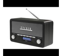 Denver DAB-18 Radio portable numérique DAB+ FM 4W RMS écran LCD gris bois commande rotative batterie C