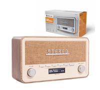 Denver Radio DAB-18LW – récepteur numérique Bluetooth DAB/FM – Marron, Blanc