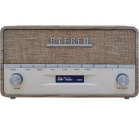 Denver DAB-36LW Radio numérique DAB+ rétro avec Bluetooth, entrée AUX, fonction horloge et réveil, boîtier en bois