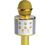 Denver Denver Microphone karaoké Bluetooth - Sans fil - Kit karaoké - Haut-parleur intégré - AUX - MicroSD - KMS20 - Or
