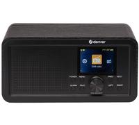 Denver DIR-200 Radio Internet intelligente et compacte DAB+/FM avec écran couleur, Bluetooth et double alarme, fonctionnement sur secteur et piles
