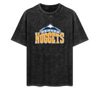 Denver Logo Nuggets Mens T-Shirt Printed Graphic Top Unisex Black Tee XL